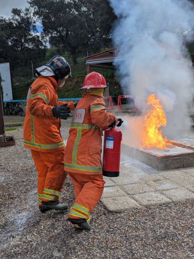 Live fire extinguisher training led by James Daniel Holman