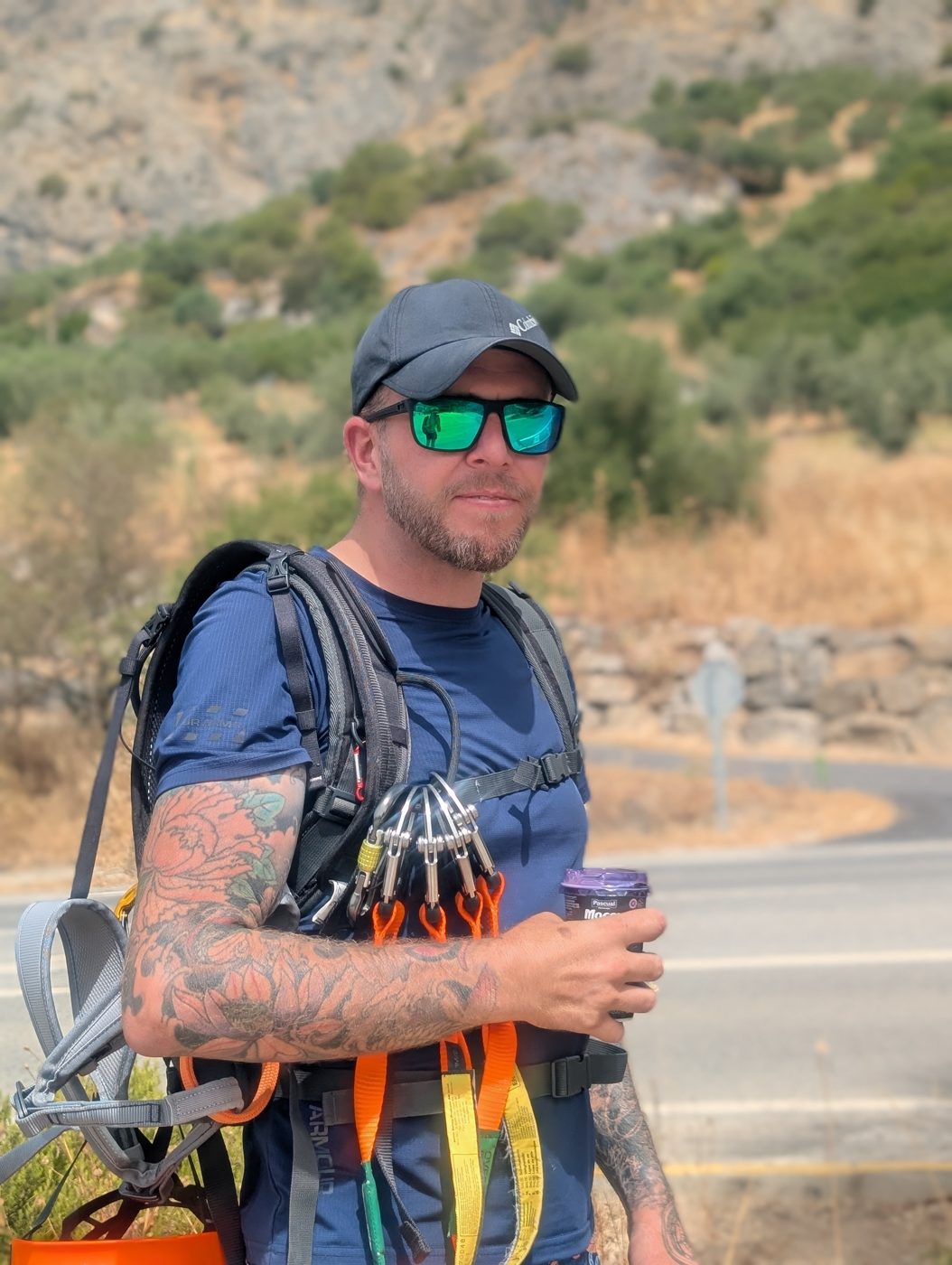 James Daniel Holman with climbing kit